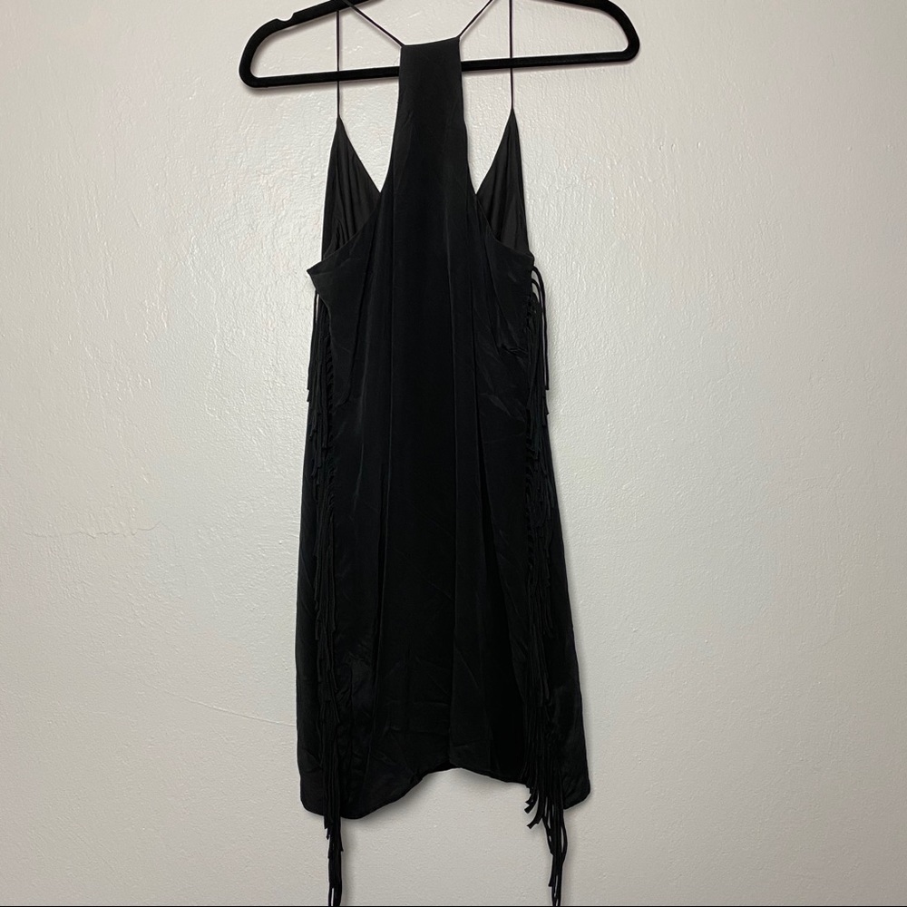 NWOT Lavender Brown silk fringe dress - Picture 4 of 6